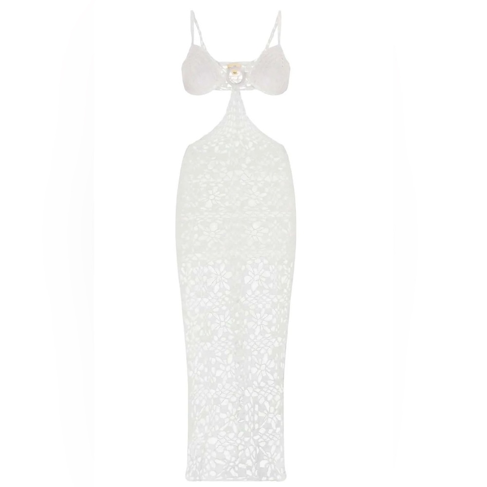 CAPITTANA Crochet Cut-Out Dress w/ Slip